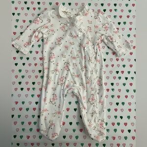 Little Me Pink Floral Ruffle Footie